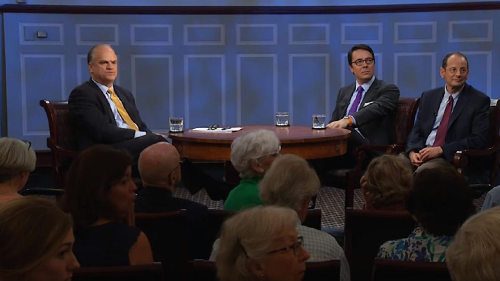 Jonathan Rauch and Ryan Lizza take questions on American contemporary politics from the American Forum studio audience